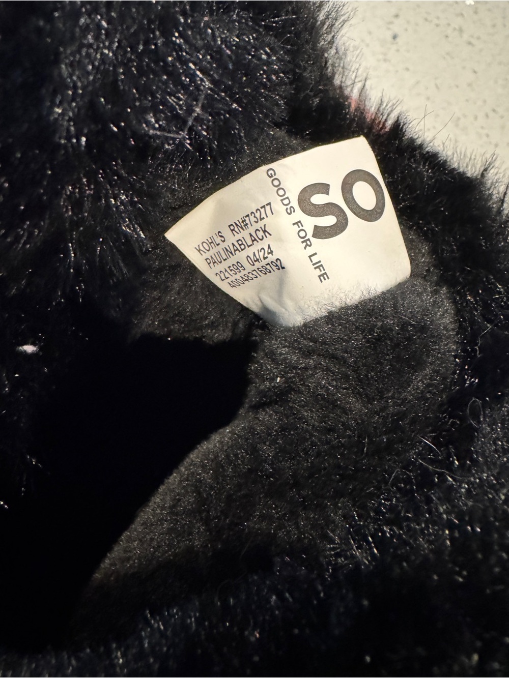 Black Faux Fur Booties with Plush Lining - Picture 4 of 4